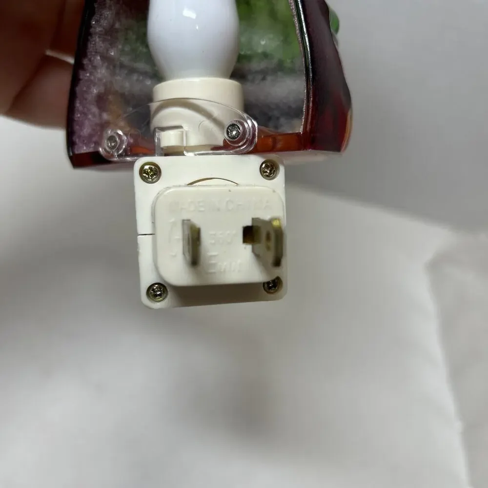 Colorful Translucent Witch Holding Spoon & Fish & Green Bubbling Brew Nightlight